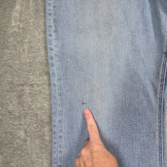 American Eagle Curvy Mom Jeans 18 Blue Stretch High Rise Ankle Length Distressed - Picture 2 of 11